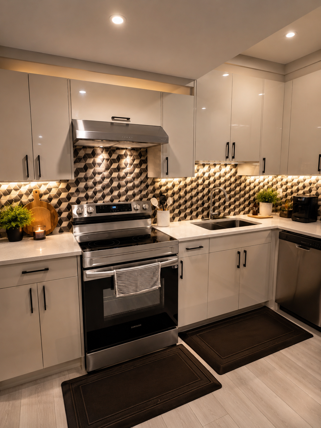 Finished basement suite kitchen in Calgary